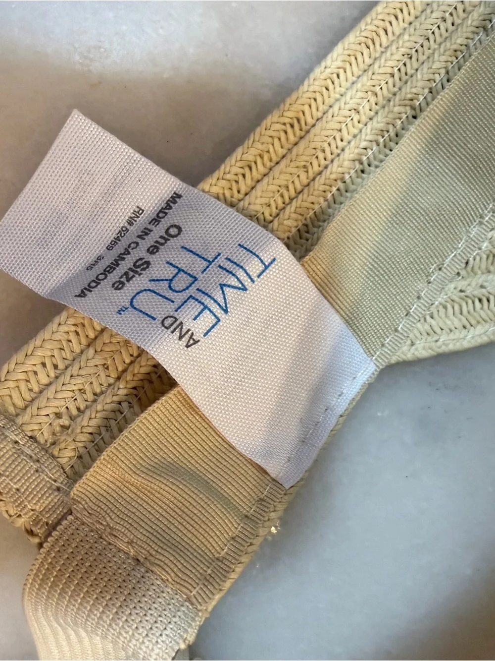 Time and Tru Women's Straw-Look Visor in Light Beige